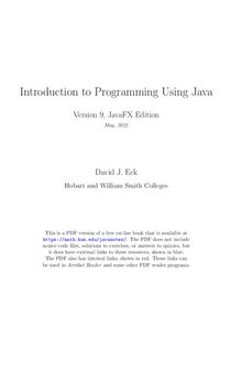 Introduction to Programming Using Java, Version 9, JavaFX Edition