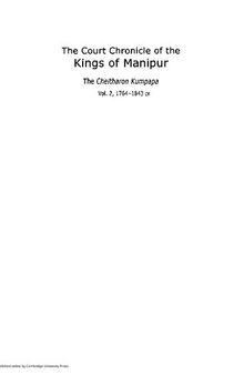 The Court Chronicle of the Kings of Manipur: Volume 2, The Cheitharon Kumpapa