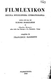 Filmlexikon. Piccola enciclopedia cinematografica
