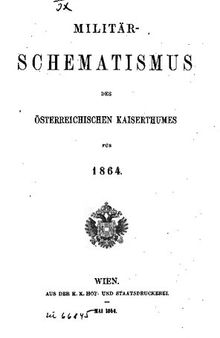 Militär-Schematismus des österreichischen Kaisertums für 1864