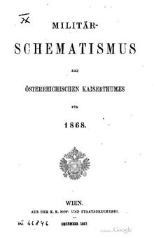 Militär-Schematismus des österreichischen Kaisertums für 1868
