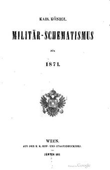 Militär-Schematismus des österreichischen Kaisertums für 1871