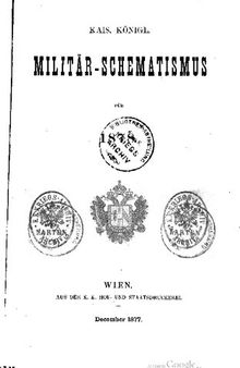 Militär-Schematismus des österreichischen Kaisertums für 1878