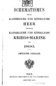 Schematismus für das Kaiserliche und Königliche Heer und für die Kaiserliche und Königliche Kriegs-Marine für 1896
