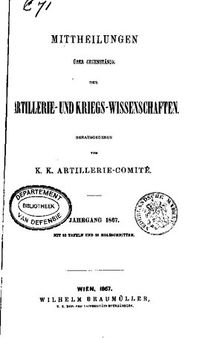 Mitteilungen über Gegenstände der Artillerie- und Kriegs-Wissenschaften