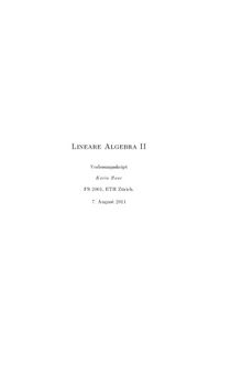 Lineare Algebra II (FS 2001)