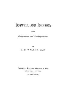 Boswell and Johnson: Their Companions and Contemporaries