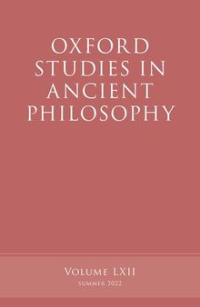 Oxford Studies in Ancient Philosophy, Volume 62