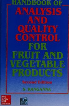 Handbook Of Analysis And Quality Control For Fruit And Vegetable Products