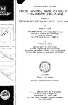 SBEACH Numerical Model for Simulating Storm - Induced Beach Change