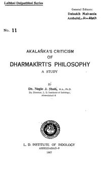 Akalanka's Criticism of Dharmakirti's Philosophy
