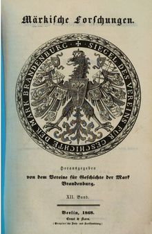 Märkische Forschungen / Regesta Historiae Neomarchicae = Die Urkunden zur Geschichte der Neumark und des Landes Sternberg ; 2