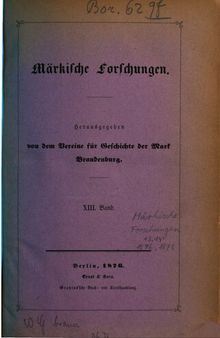 Märkische Forschungen / Regesta Historiae Neomarchicae = Die Urkunden zur Geschichte der Neumark und des Landes Sternberg ; 3
