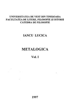 Metalogica, vol. I