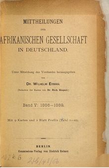 Mitteilungen der Afrikanischen Gesellschaft in Deutschland