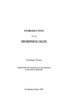 Introduction à la morphologie