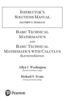 Student Solutions Manual for Basic Technical Mathematics 11 Edition