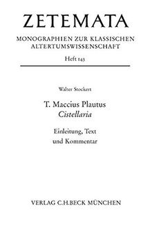 T. Maccius Plautus. Cistellaria: Einleitung, Text und Kommentar