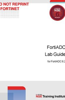 Fortinet FortiADC Lab Guide for FortiADC 6.2