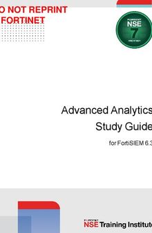 Fortinet Advanced Analytics Study Guide for FortiSIEM 6.3