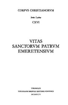 Vitas sanctorum patrum Emeretensium