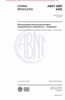 NBR 6492:2021 Documentação técnica para projetos arquitetônicos e urbanísticos