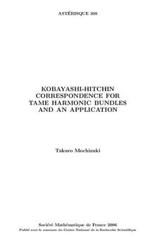 Kobayashi-Hitchin correspondence for tame harmonic bundles and an application