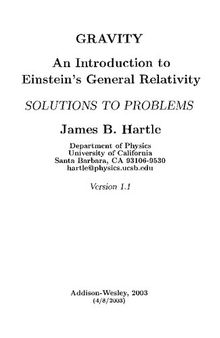 Gravity.An Introduction to Einstein's General Relativity.Solutions to Problems