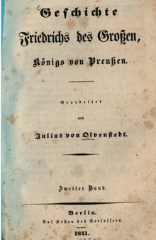 Geschichte Friedrichs des Großen, Königs von Preußen