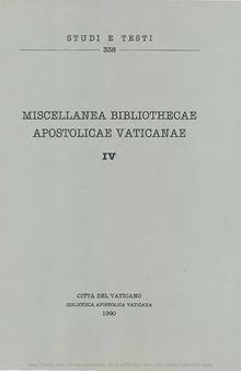 Miscellanea Bibliothecae Apostolicae Vaticanae