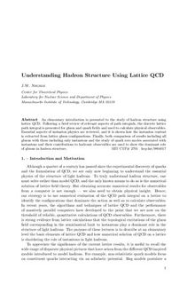 Understanding Hadron Structure Using Lattice QCD