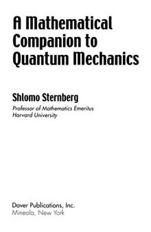 A Mathematical Companion to Quantum Mechanics (Dover Books on Physics)