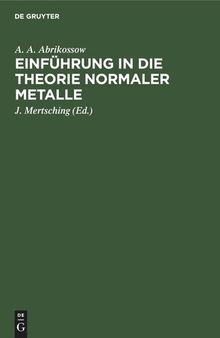 Einführung in die Theorie normaler Metalle