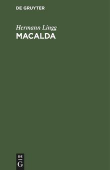 Macalda: Trauerspiel in fünf Aufzügen