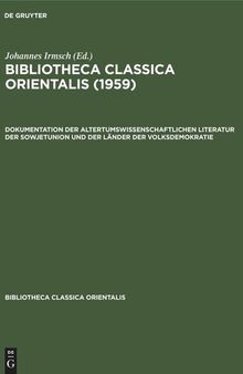 Bibliotheca Classica Orientalis: Band 4, Heft 1