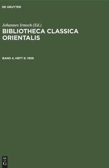 Bibliotheca Classica Orientalis: Band 4, Heft 6