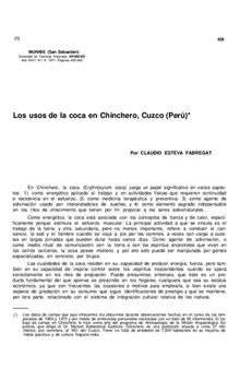 Los usos de la coca (Erythroxylum coca) en Chinchero, Cuzco (Perú)