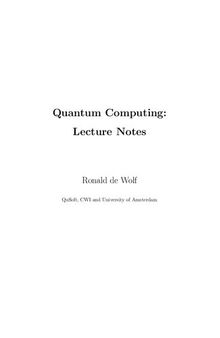 Quantum Computing: Lecture Notes
