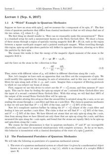 Quantum Theory I: Lecture Notes