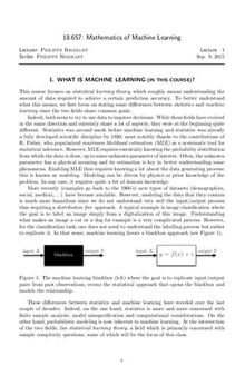Mathematics of Machine Learning: Lecture Notes