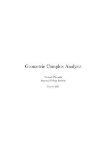 Geometric Complex Analysis