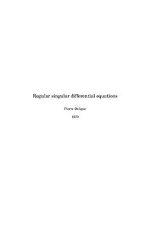 Regular singular differential equations