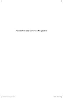 Nationalism and European integration: the need for new theoretical and empirical insights