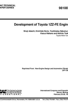 Development of Toyota 1ZZ-FE Engine