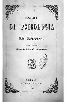 Saggi di psicologia e di logica