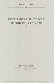 Miscellanea Bibliothecae Apostolicae Vaticanae