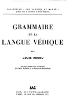 Grammaire de la langue védique