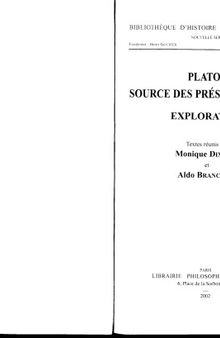 Platon. Source presocratiques. Exploration