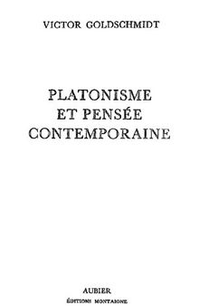 Platonisme et pensée contemporaine