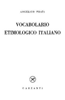 Vocabolario etimologico italiano